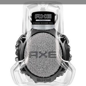 AXE Mens Shower Scrubber Tool, 2-Sided Detailer, Gray Color Exfoliator